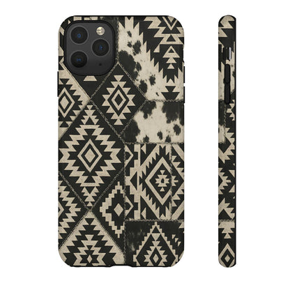 Black Aztec Quilt Tough Phone Case