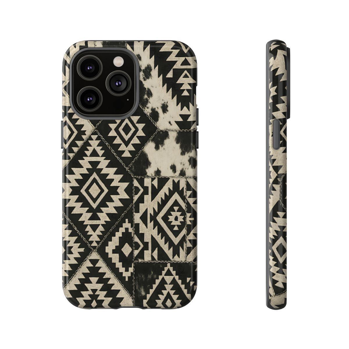 Black Aztec Quilt Tough Phone Case
