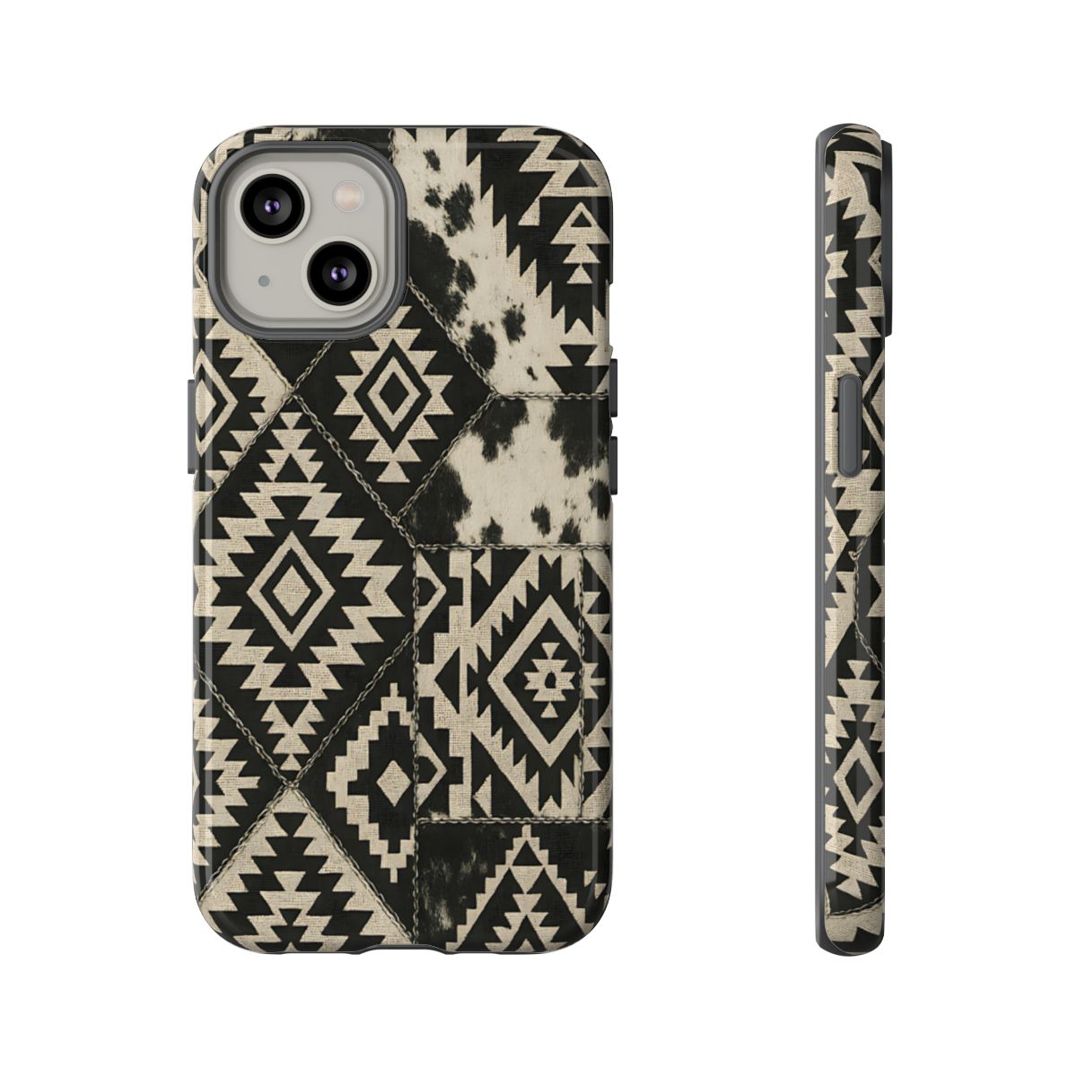 Black Aztec Quilt Tough Phone Case