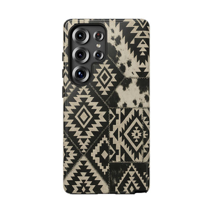 Black Aztec Quilt Tough Phone Case
