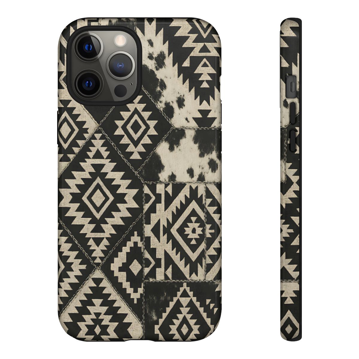 Black Aztec Quilt Tough Phone Case