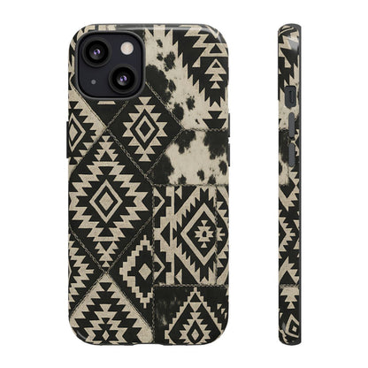 Black Aztec Quilt Tough Phone Case