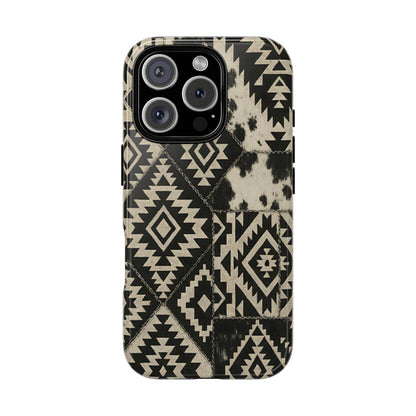 Black Aztec Quilt Tough Phone Case