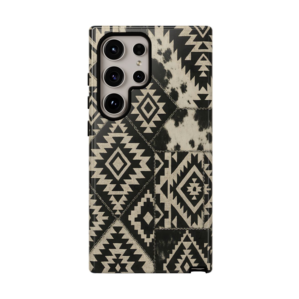 Black Aztec Quilt Tough Phone Case