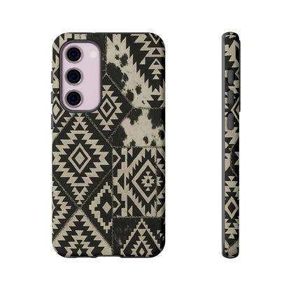 Black Aztec Quilt Tough Phone Case
