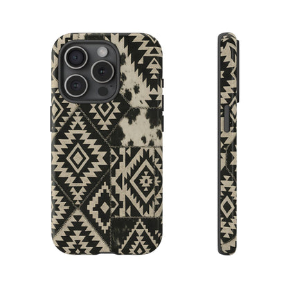 Black Aztec Quilt Tough Phone Case