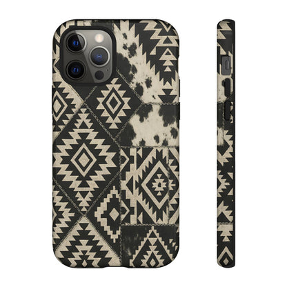 Black Aztec Quilt Tough Phone Case
