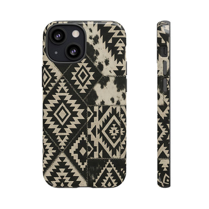 Black Aztec Quilt Tough Phone Case