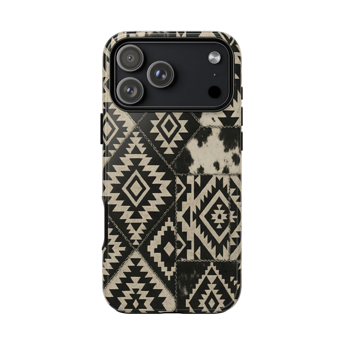 Black Aztec Quilt Tough Phone Case