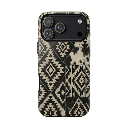 Black Aztec Quilt Tough Phone Case