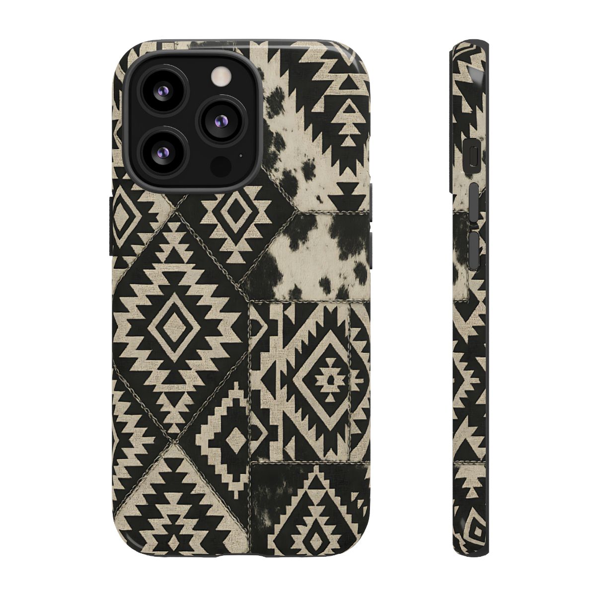 Black Aztec Quilt Tough Phone Case