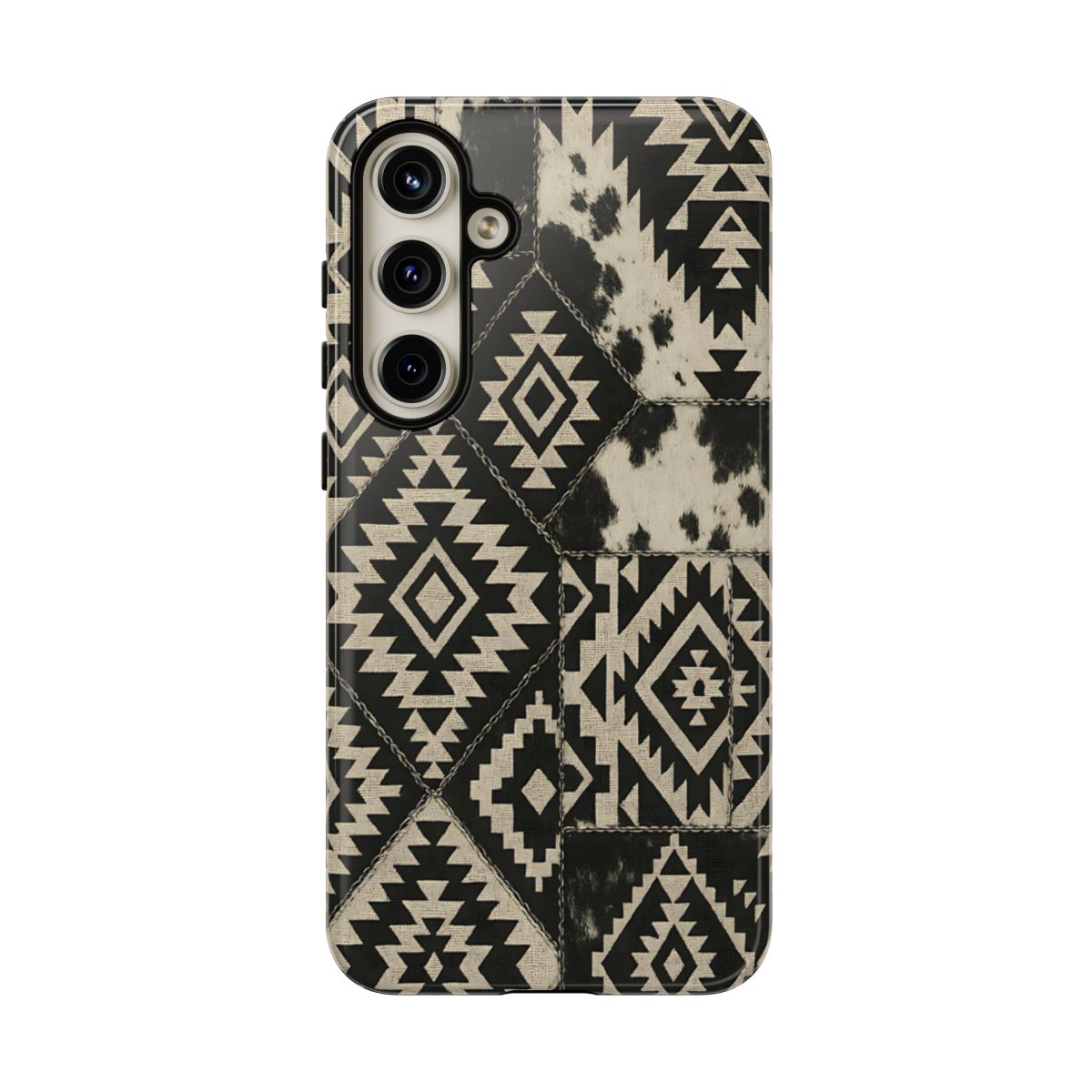 Black Aztec Quilt Tough Phone Case