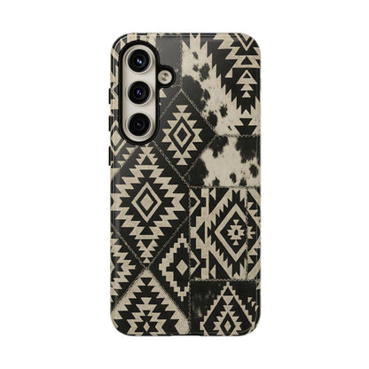 Black Aztec Quilt Tough Phone Case