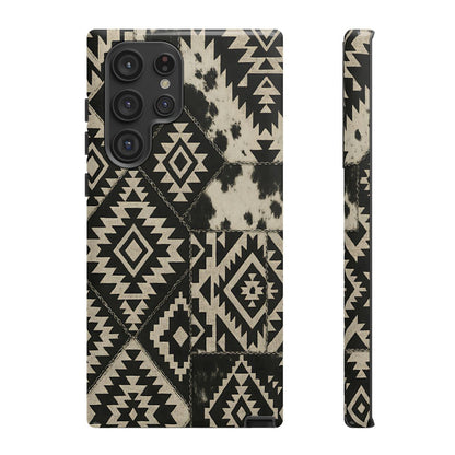 Black Aztec Quilt Tough Phone Case