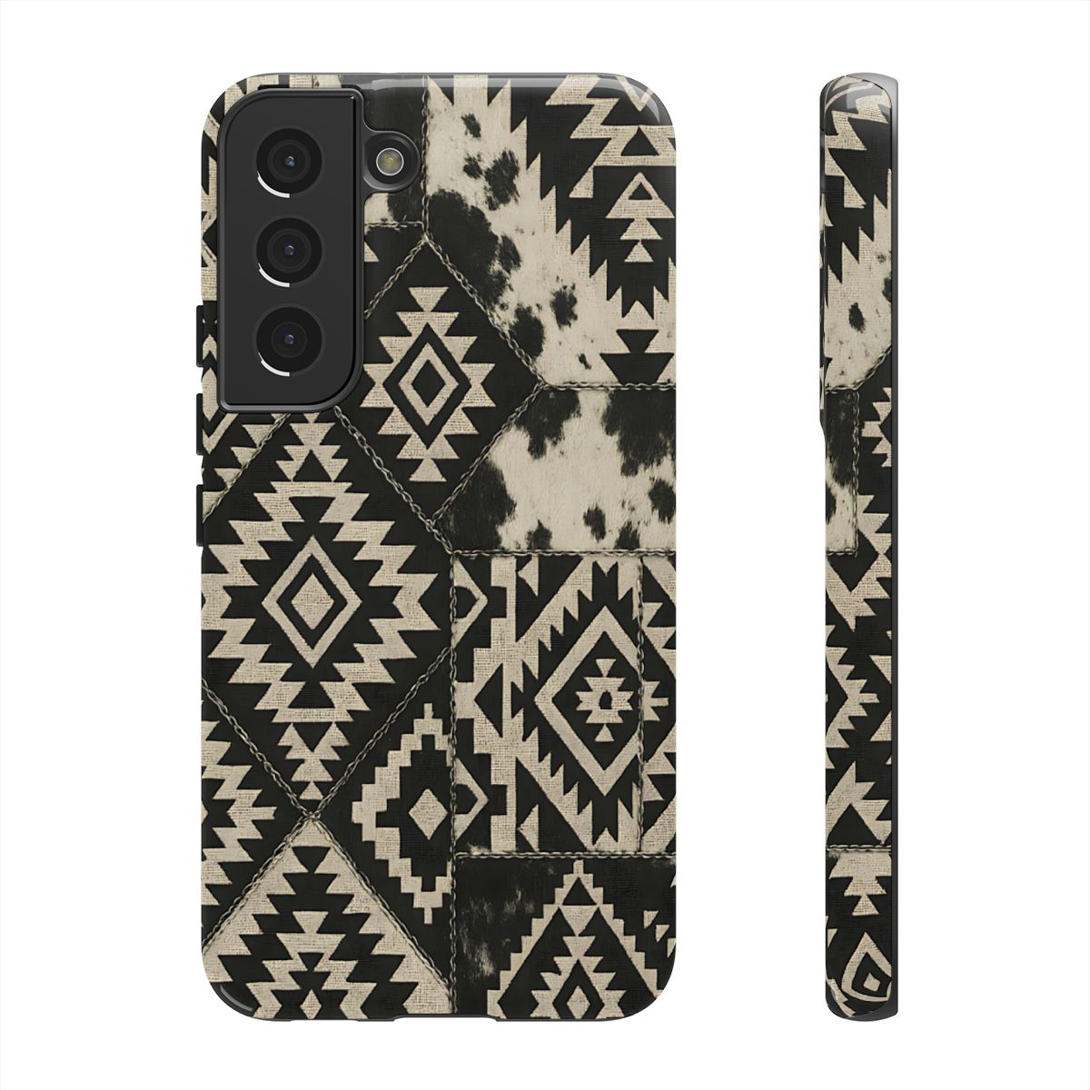 Black Aztec Quilt Tough Phone Case