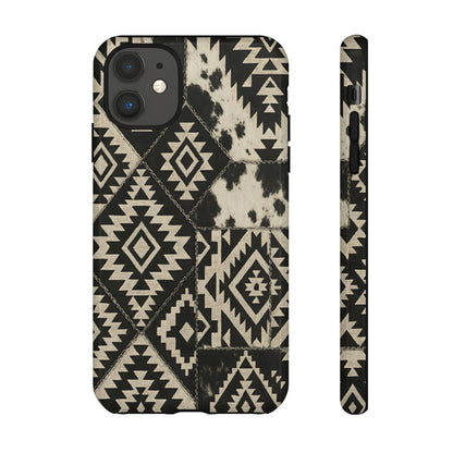 Black Aztec Quilt Tough Phone Case
