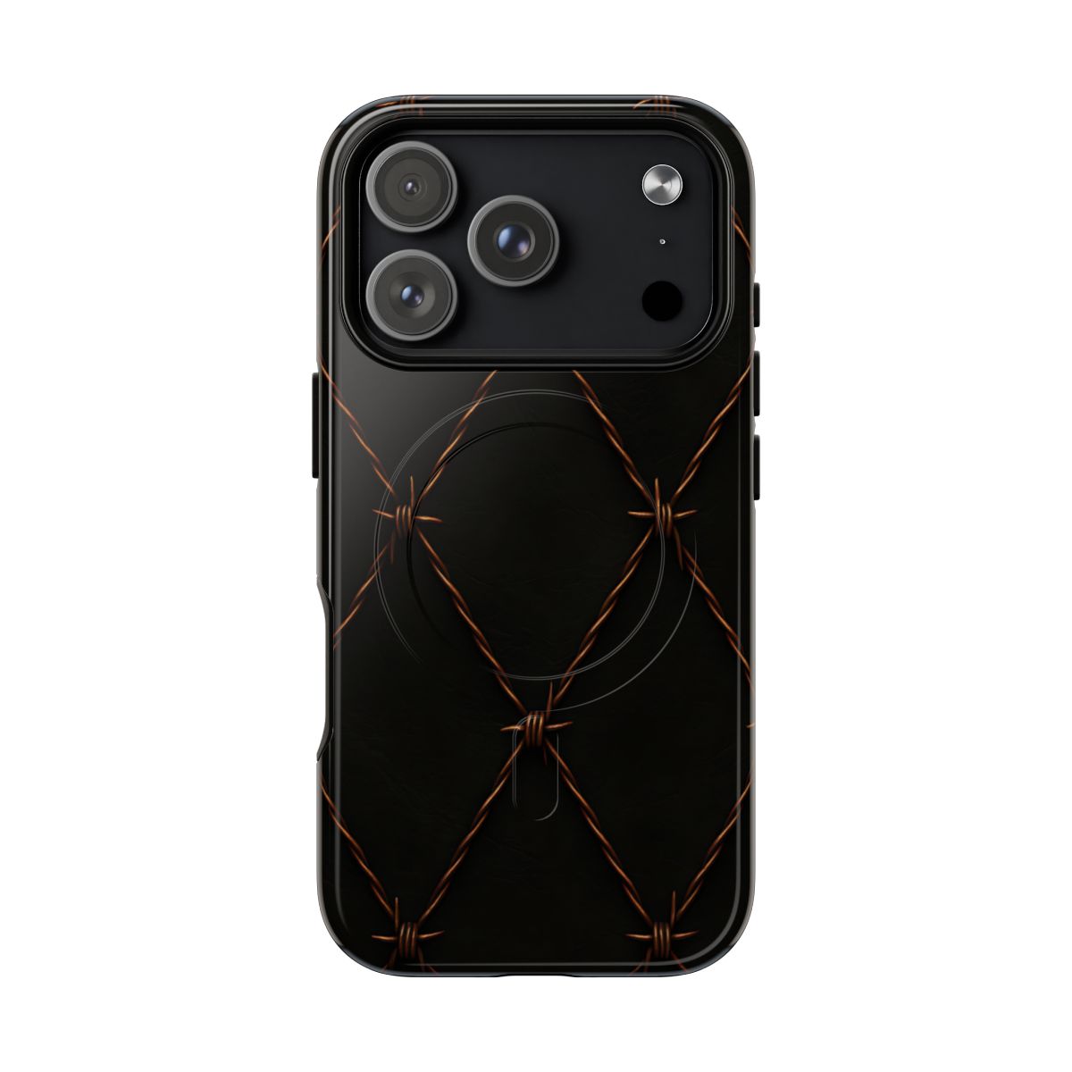 Black Barbed Wire Grid Magnetic Case
