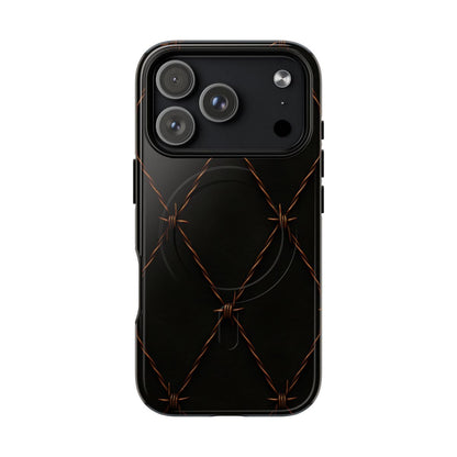 Black Barbed Wire Grid Magnetic Case