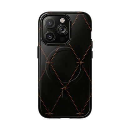 Black Barbed Wire Grid Magnetic Case