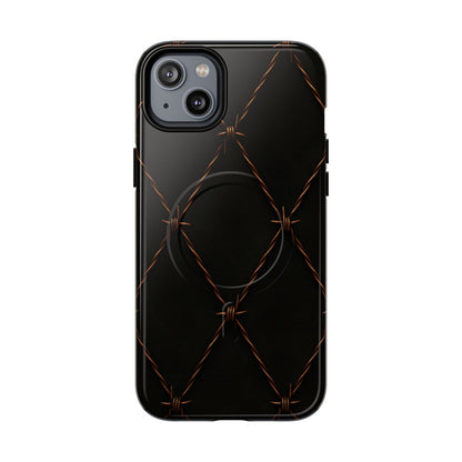 Black Barbed Wire Grid Magnetic Case