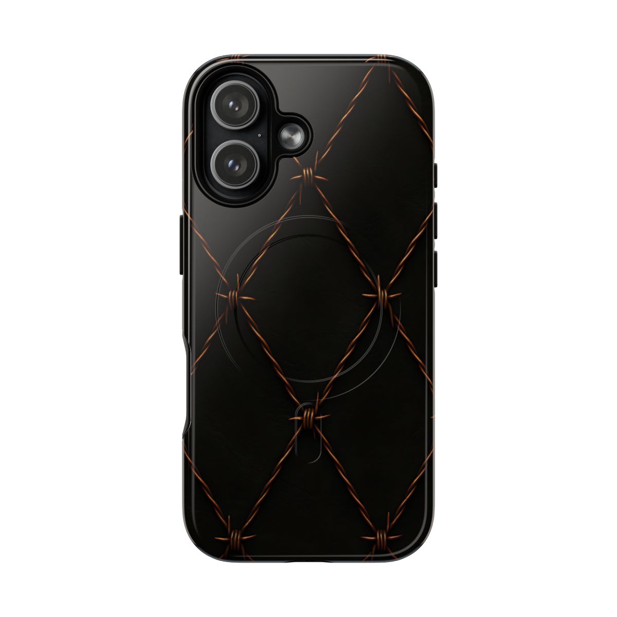 Black Barbed Wire Grid Magnetic Case