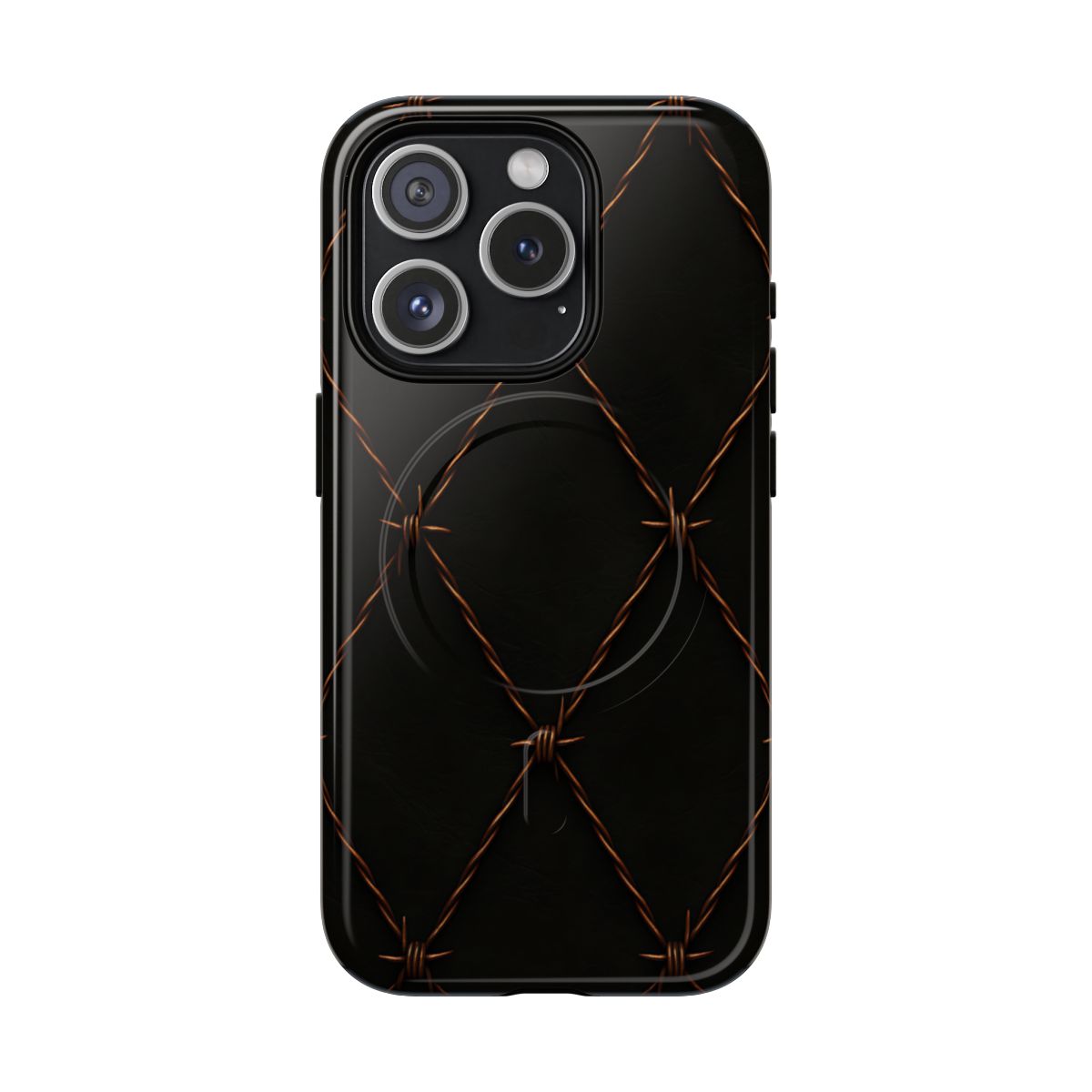 Black Barbed Wire Grid Magnetic Case