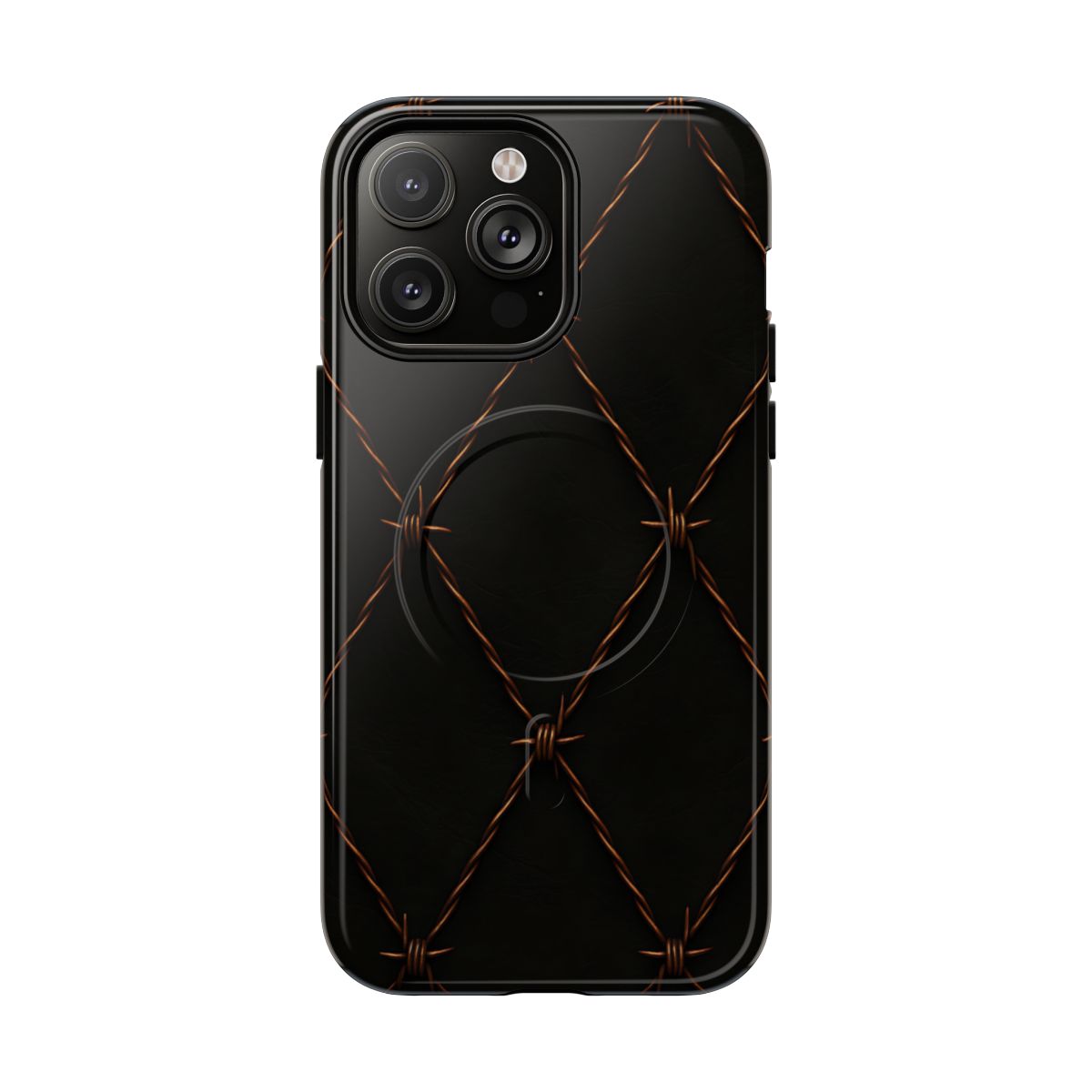 Black Barbed Wire Grid Magnetic Case