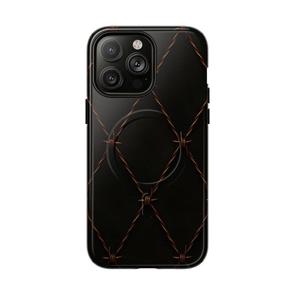 Black Barbed Wire Grid Magnetic Case