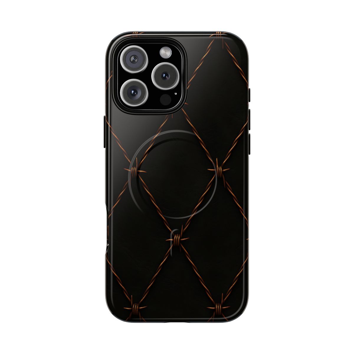 Black Barbed Wire Grid Magnetic Case