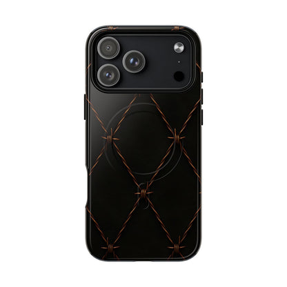 Black Barbed Wire Grid Magnetic Case