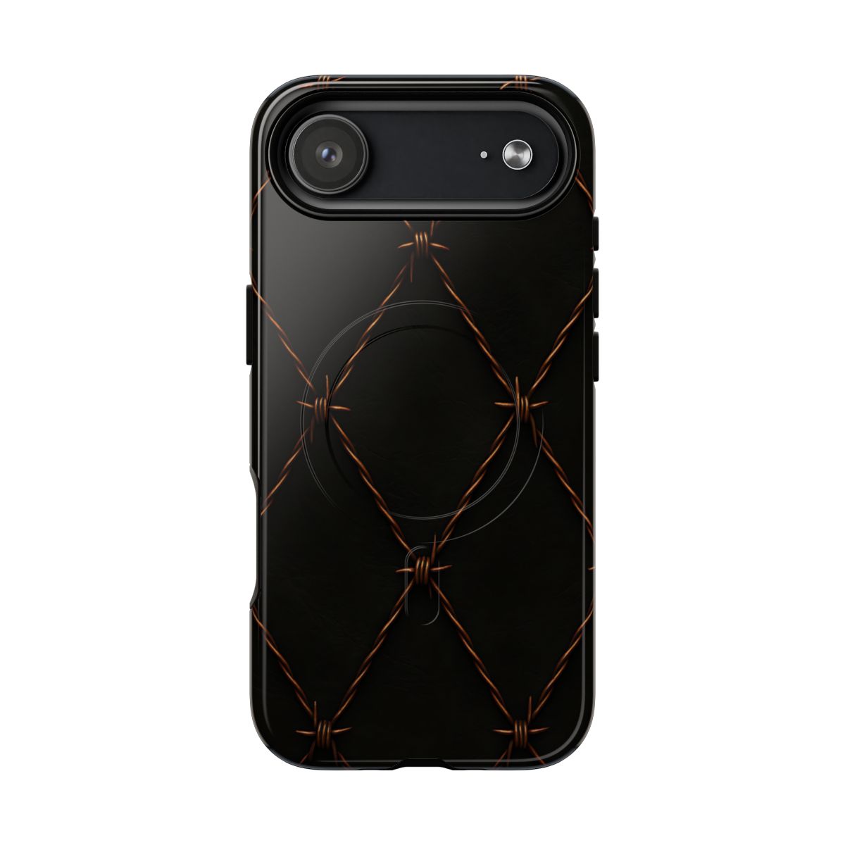 Black Barbed Wire Grid Magnetic Case