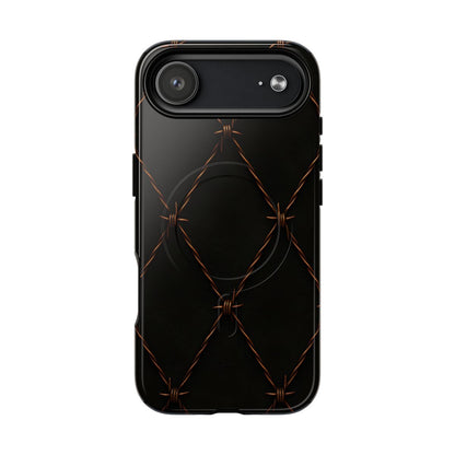 Black Barbed Wire Grid Magnetic Case