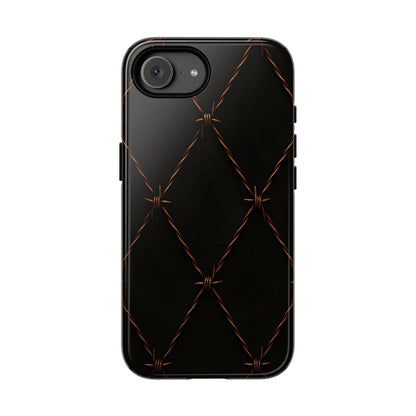 Black Barbed Wire Grid Tough Case - iPhone 16e