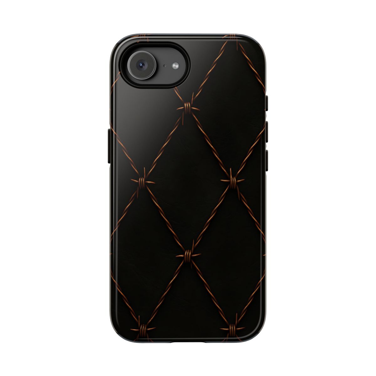 Black Barbed Wire Grid Tough Case - iPhone 17e