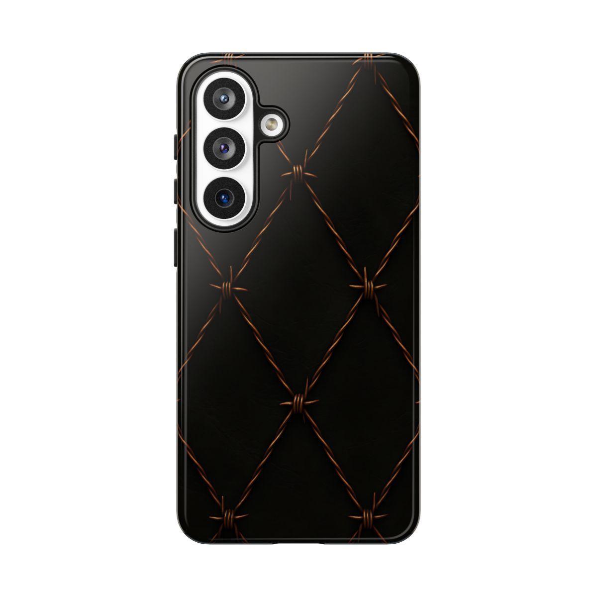 Black Barbed Wire Grid Tough Case
