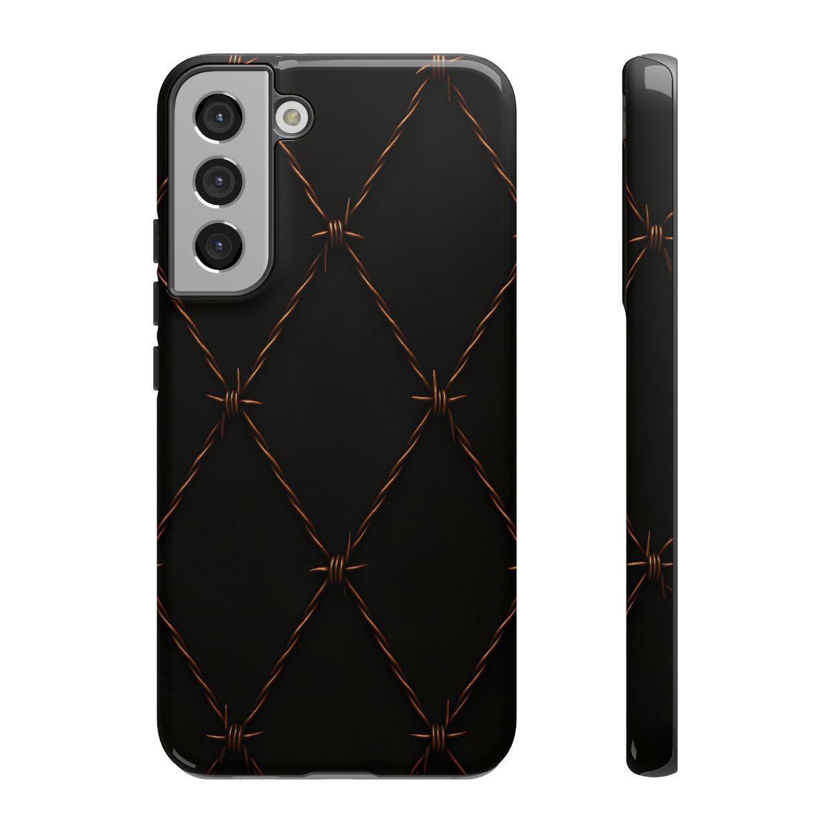 Black Barbed Wire Grid Tough Case