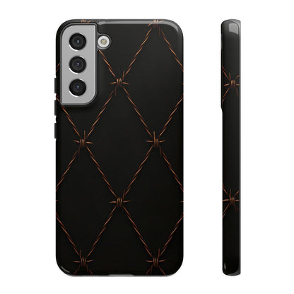 Black Barbed Wire Grid Tough Case