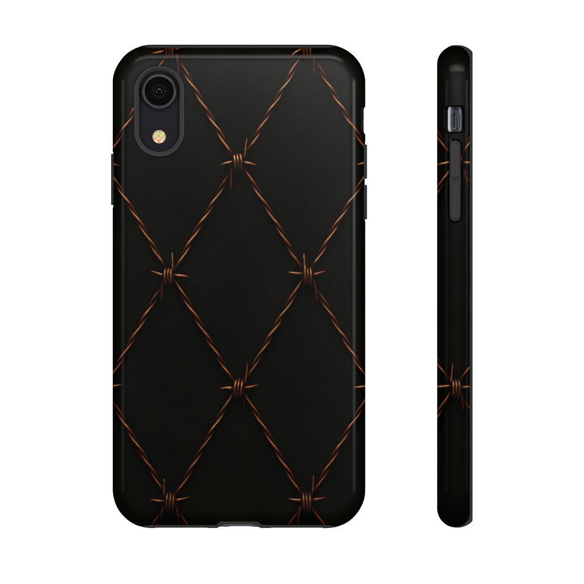 Black Barbed Wire Grid Tough Case