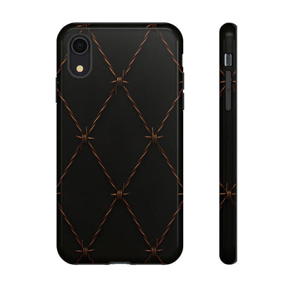 Black Barbed Wire Grid Tough Case