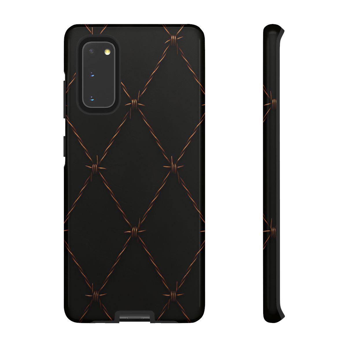 Black Barbed Wire Grid Tough Case
