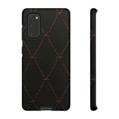 Black Barbed Wire Grid Tough Case