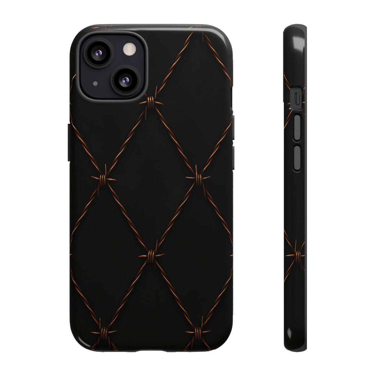 Black Barbed Wire Grid Tough Case