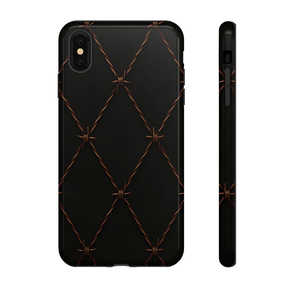 Black Barbed Wire Grid Tough Case