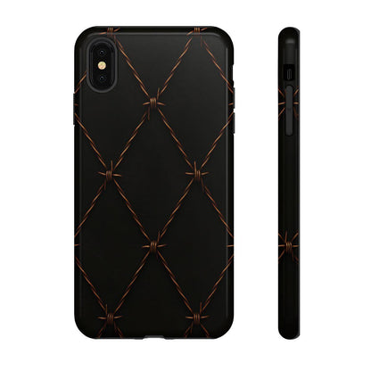 Black Barbed Wire Grid Tough Case