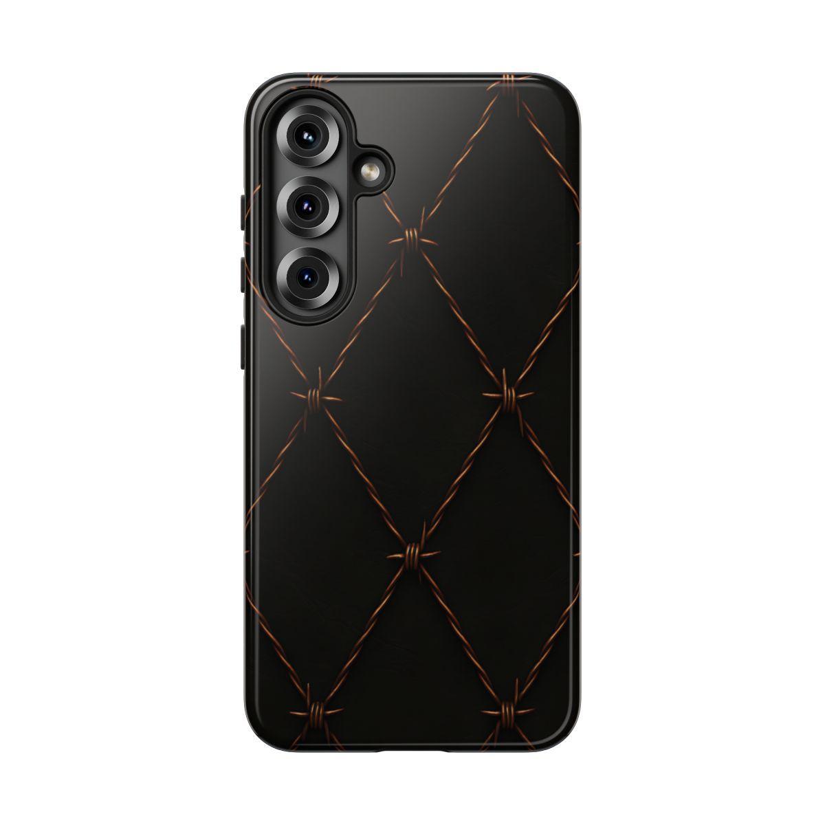 Black Barbed Wire Grid Tough Case