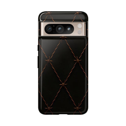Black Barbed Wire Grid Tough Case
