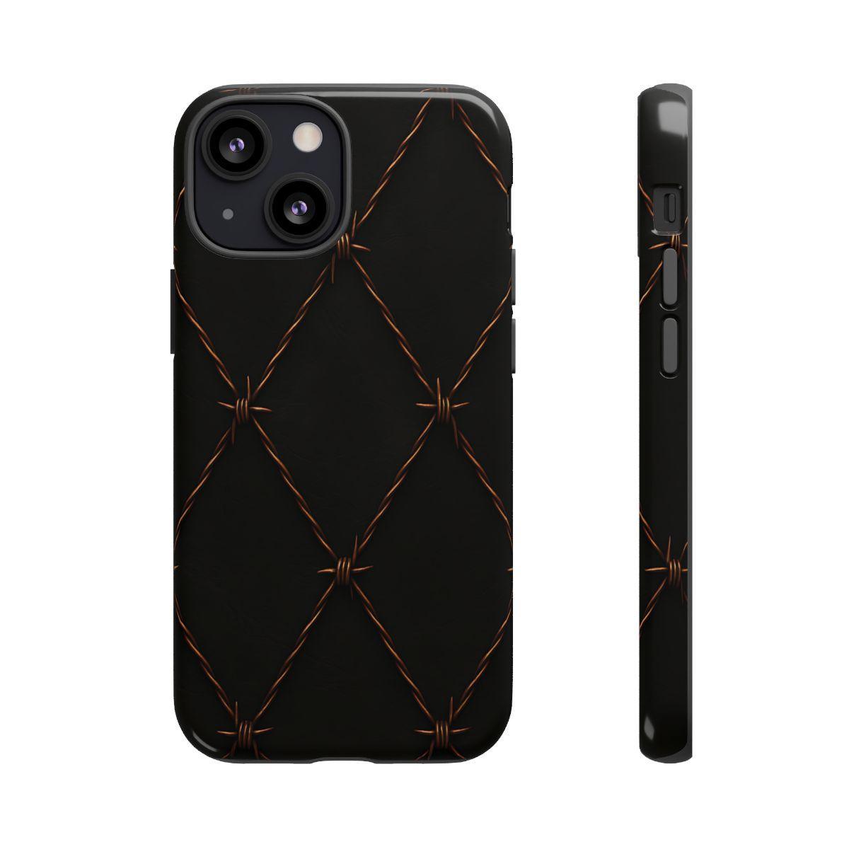 Black Barbed Wire Grid Tough Case