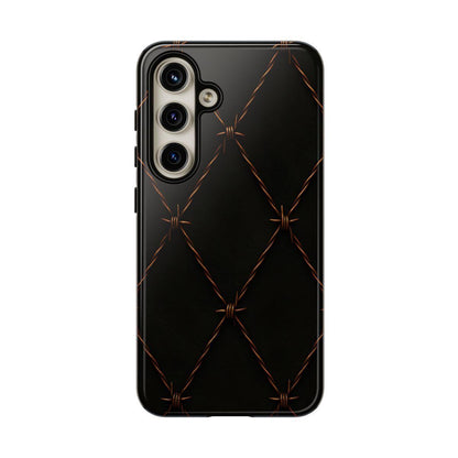 Black Barbed Wire Grid Tough Case