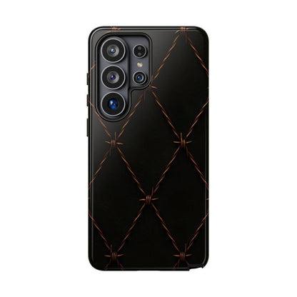 Black Barbed Wire Grid Tough Case