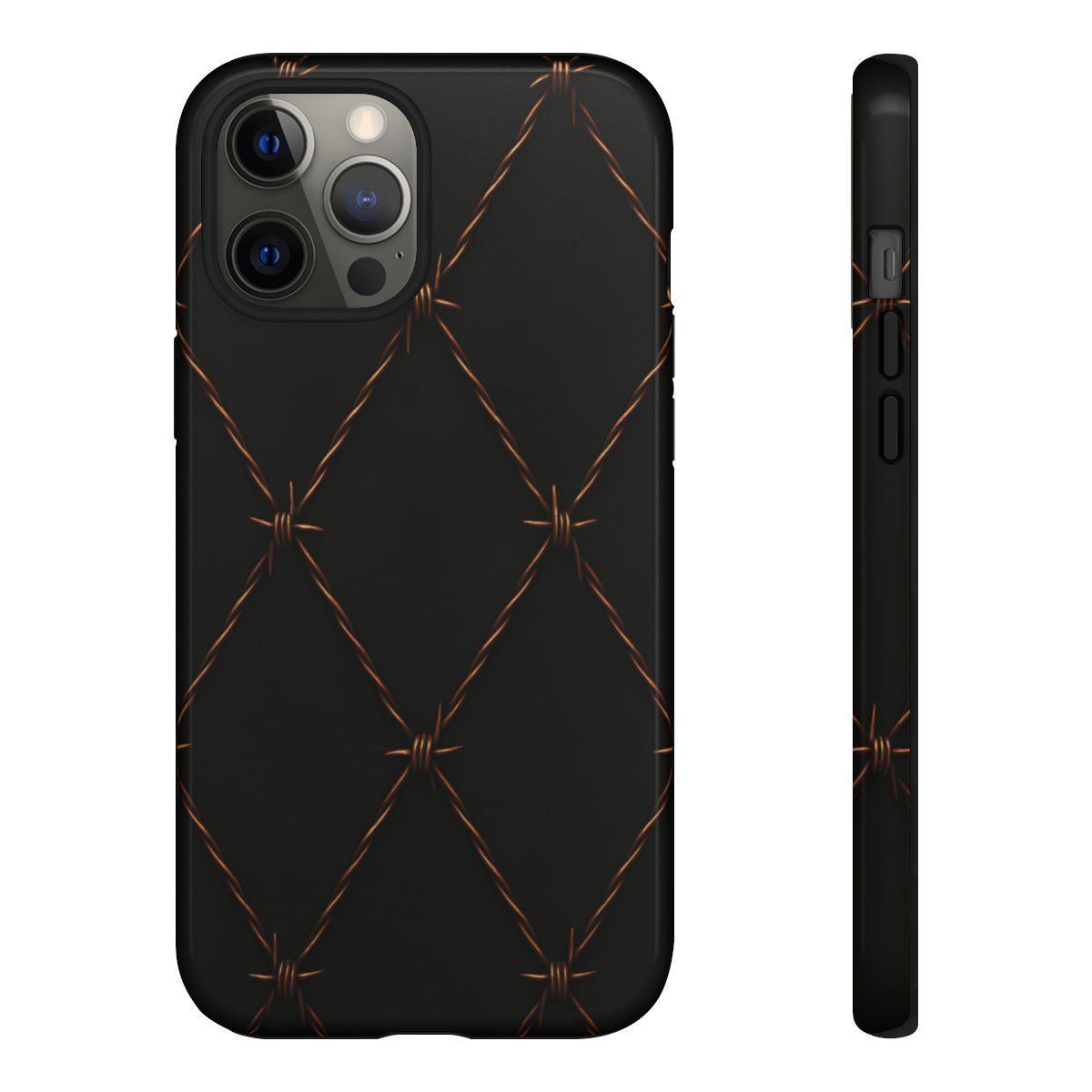 Black Barbed Wire Grid Tough Case